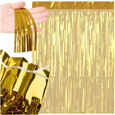 Northio Goldfolie Vorhang Selbstklebend 100x200cm Party Deko Hochzeit Fotowand