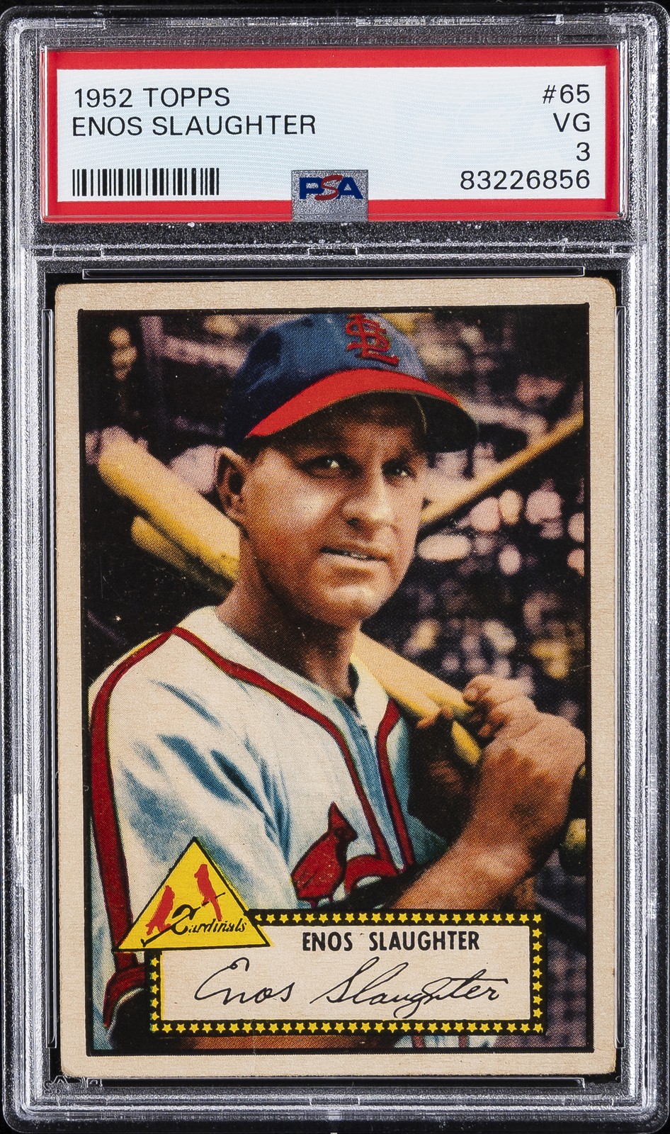 1952 TOPPS #65 ENOS SLAUGHTER PSA 3