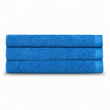 3pc Oxford Pool Towels 32x66 Admiral Blue, 100 Cotton Absorbent Hotel Beach Spa