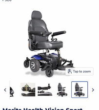 Merits Health Vision Sport P326 Power Wheelchair Electric Joystick 4-Wheel Blue