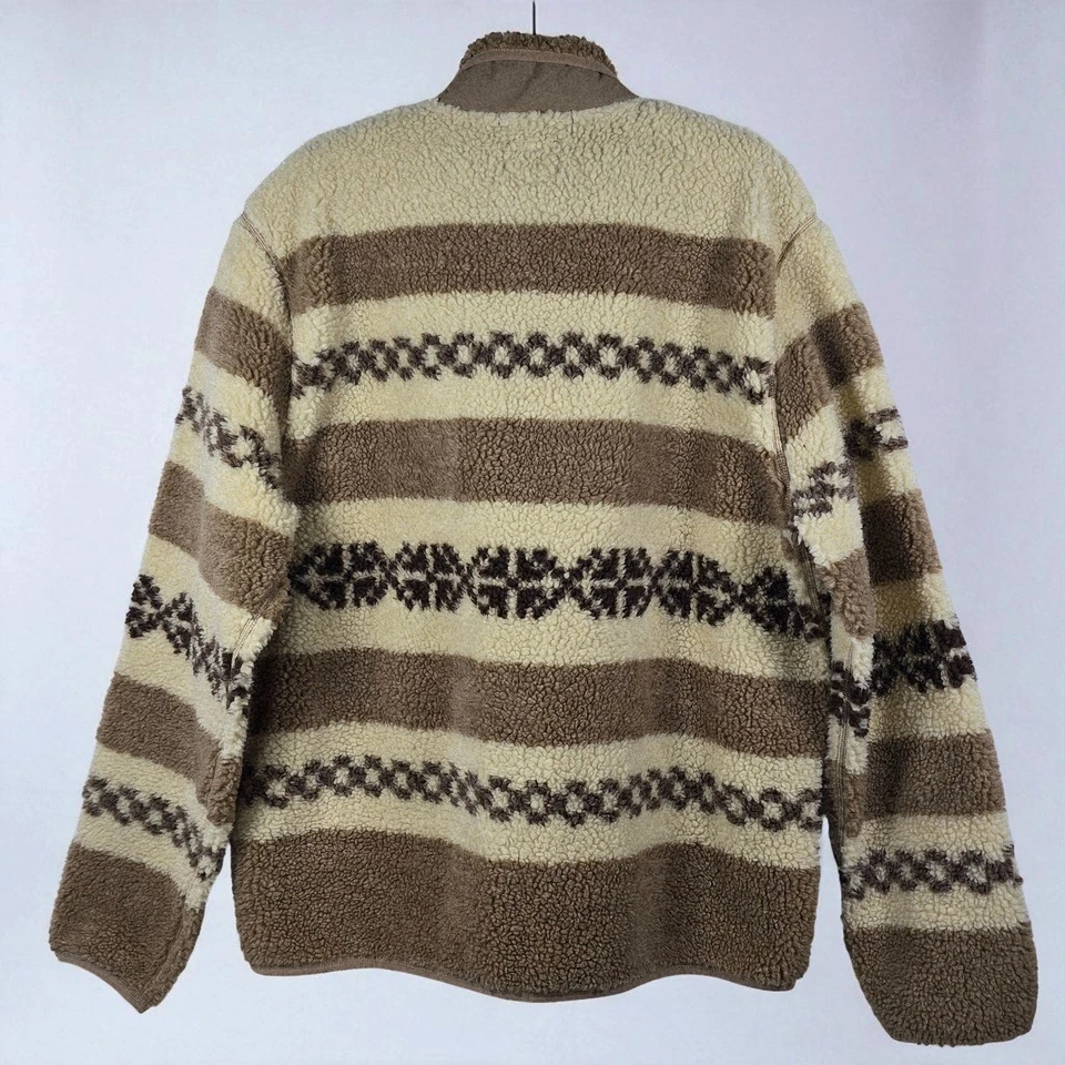 J. Chaqueta polar Crew Nordic All Weather Designs Sherpa difusa para mujer XL Fair Isle Foto 3 de 4