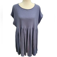 Urban Outfitters Kylie Dusty Blue Baby Doll Dress Sz S Soft Cotton/Rayon