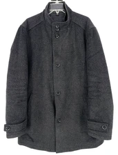 Hugo Boss mens size 46R/XL Camlow Peacoat wool Cashmere insulated Car Coat gray