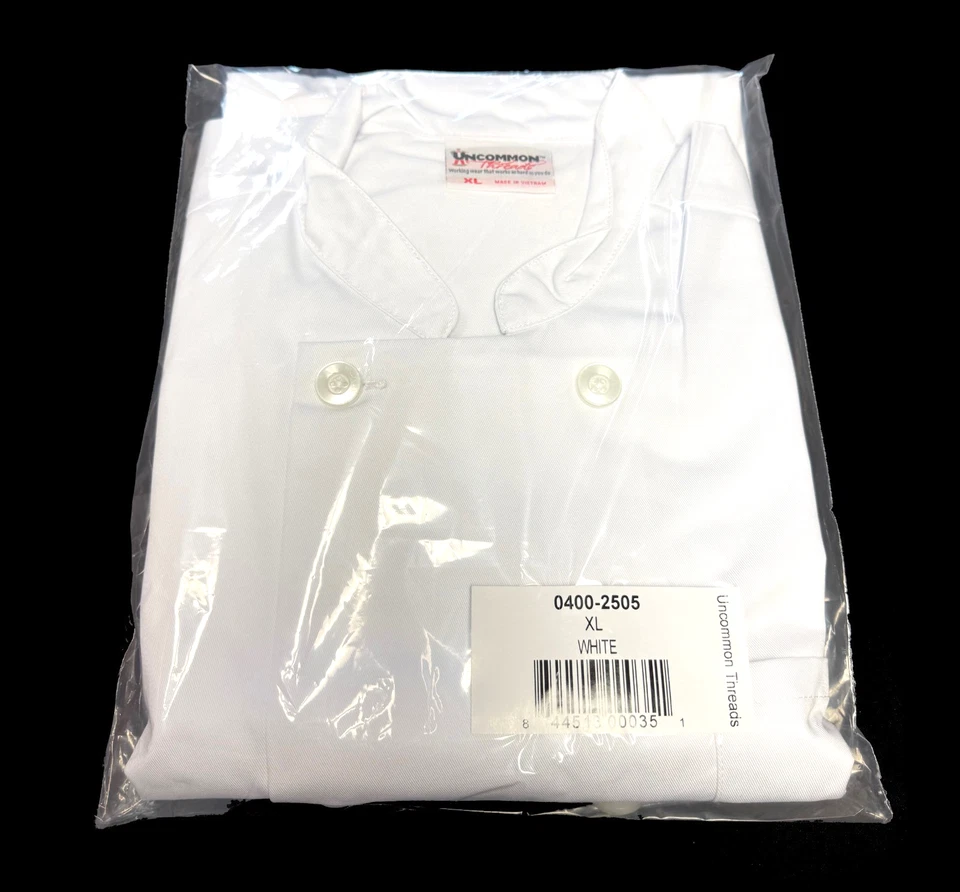 Uncommon Chef 0400 Unisex White Customizable Long Sleeve Chef Coat - XL - Image 3 of 4