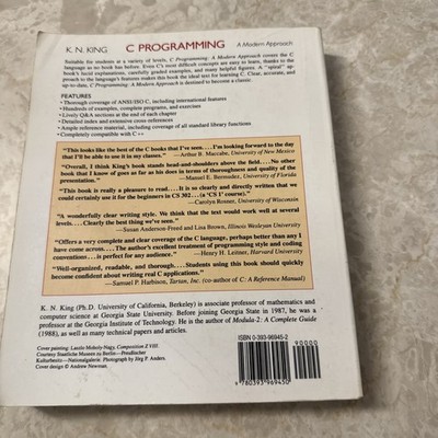 C Programming : A Modern Approach by Kim King (1996, Trade