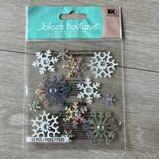 Jolees Boutique Glitter Snowflakes Dimensional Stickers Scrapbooking