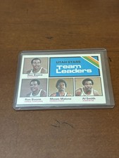 1975-76 Topps 286 Utah Stars Team Leaders (Boone / Moses Malone / Smith)