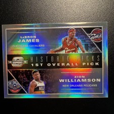 Zion Williamson LeBron James 2019 Contenders Optic Historic Picks Rookie Prizm!