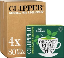 Clipper Organic Pure Green Tea Bags | 320 Teabags (4 x Boxes of 80) | Bulk Bu... 0.06 per strip