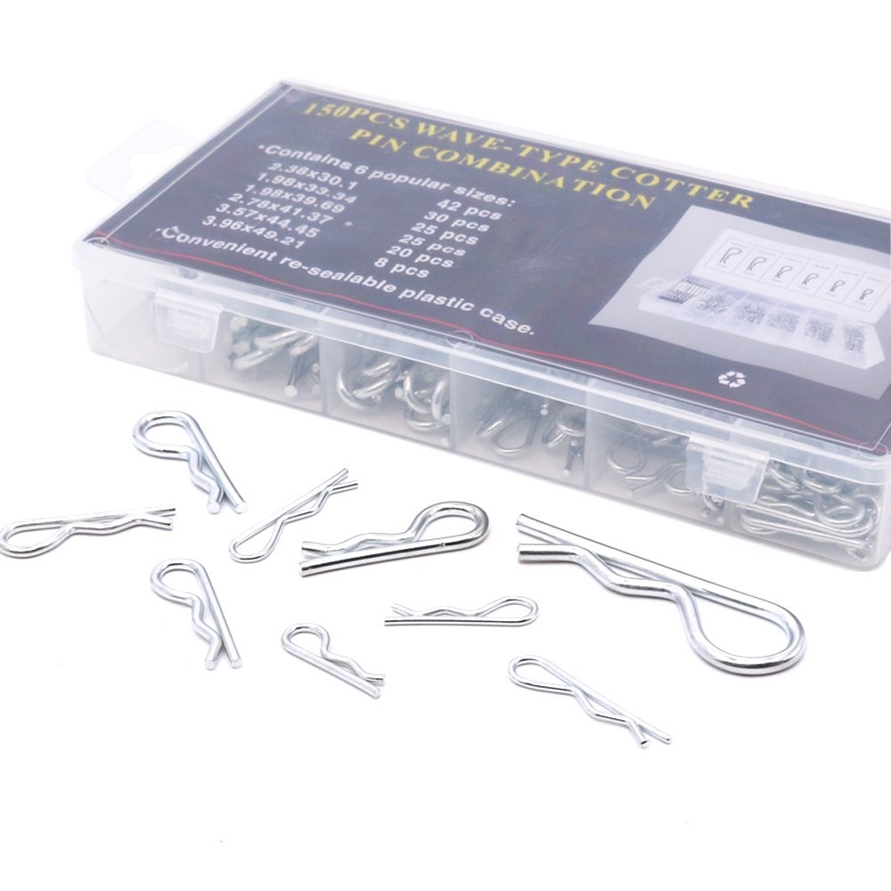 Glarks 150Pcs Heavy Duty Zinc Plated Hair Pin Cotter Pin Hitch Pin Assortment...