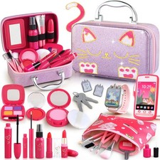 Woumserta Girl Gift Pretend Makeup for Toddlers 3-5 4-6, Fake Makeup Set with...
