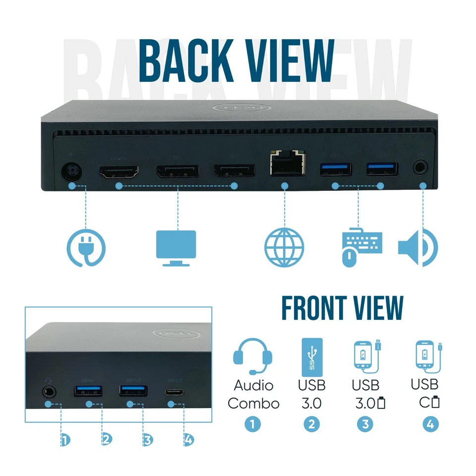 Dell USB-C Business Pro Dock Station for Latitude 7210 2-in-1 7220 Rugged Laptop - Image 2 of 4