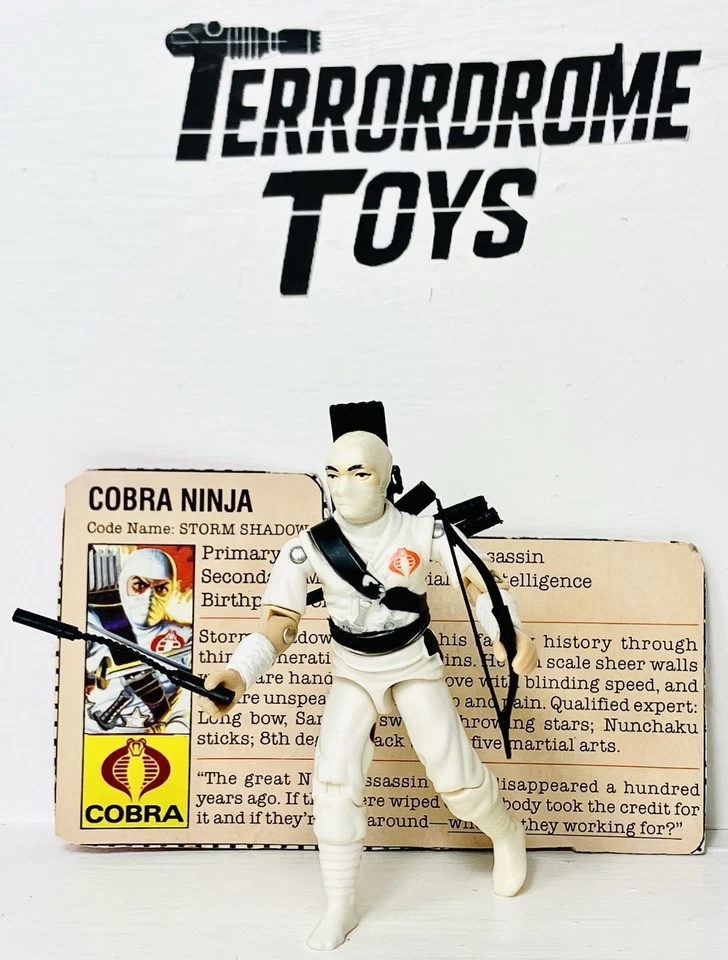 Figura de acción GI Joe 1984 Storm Shadow V1 completa apretada + tarjeta de archivo de colección Foto 2 de 4