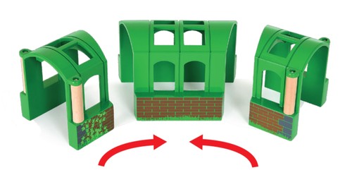 Brio Wooden Train Set Tunnel Pieces 3 Multicoloured Toy Accessory For Kids - Picture 5 of 5
