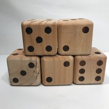 Cardinal 5 Piece Giant Wooden Dice Outdoor Lawn Game Dice 3.25" x 3.25" x 3.25"