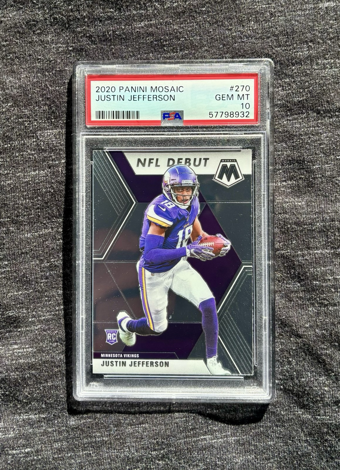 2020 Justin Jefferson Mosaic Rookie Card NFL Debut (#270) PSA GM 10 (RC)