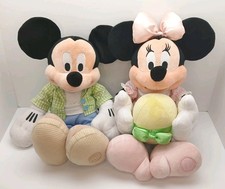Disney Store Mickey Minnie Mouse Easter Plush Set Spring 16.5" Collectible Toys
