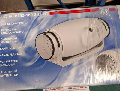 Td Silent In-Line Fan 150mm Duct 1 Phase - S & P -  TD-500/150-160 SILENT
