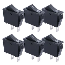 mxuteuk 6pcs Snap-in Rocker Switch Toggle Power Switch SPST ON-Off 2 Pin 2 Po...