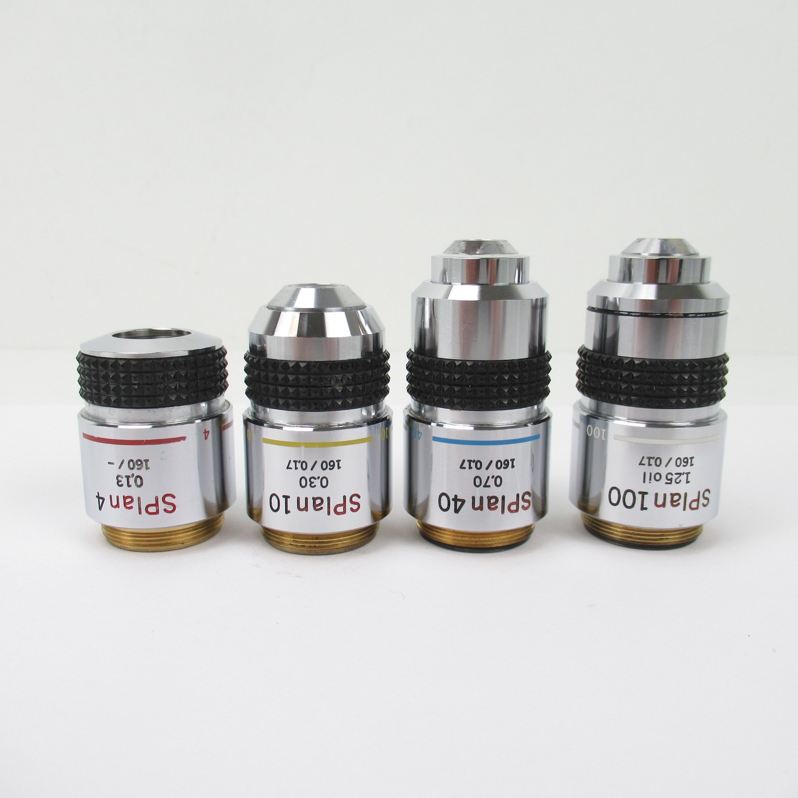 Olympus SPlan Microscope Objective Set 4x 10x 40x 100x Lenses