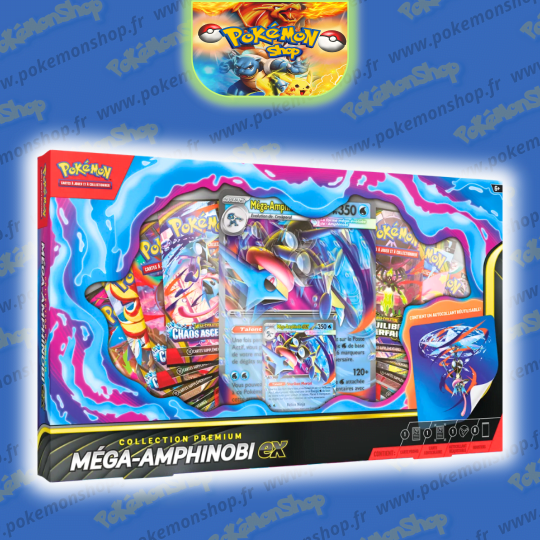 Pokemon Multicolore Cartes À Collectionner Pokémon Coffret Premium Méga-Amphinobi-Ex - Image 3