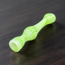 Lime Green Hand-Blown Glass Chillum Pipe – 3.5”–3.8” | Made in USA | 1 Piece