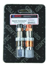 Gentec QC-RHPRSP 9/16" Steel/Brass Quick Connector Set Regulator-to-Hose