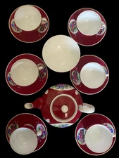 Antique Imperial Russian Porcelain  Floral Cup & Saucer  Tea Set Marked Gardner