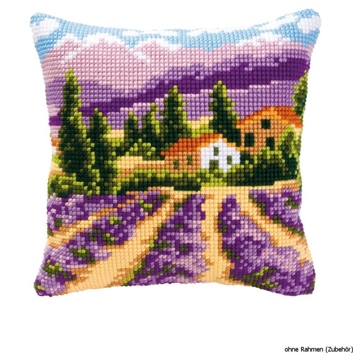 B&Q -  Cushion LavenderCross Stitch Kit: Cushion: Lavender FieldsVervaco - Image 2