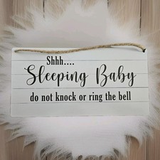 Shhh... Baby Sleeping  12" X 6" Door Sign