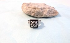 Basket Weave Square Top Vintage Sterling Silver Ring Size 7