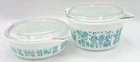 Set of 2 Vintage PYREX Amish Butterprint 471 & 473 Casserole Dishes Bowls w Lids