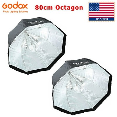 US 2x Godox Octagon Softbox 80cm/31'' Inch Umbrella Reflector f Flash Speedlight