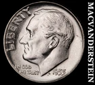1955 Roosevelt Dime- Silver- Choice Gem Brilliant Uncirculated Luster #J6308