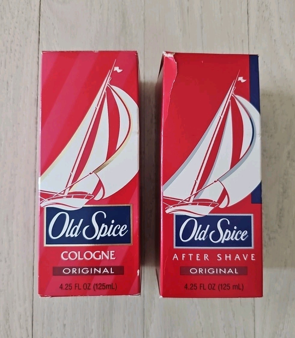 NEW VINTAGE 1993 Set 2 Old Spice Original Aftershave Cologne Glass