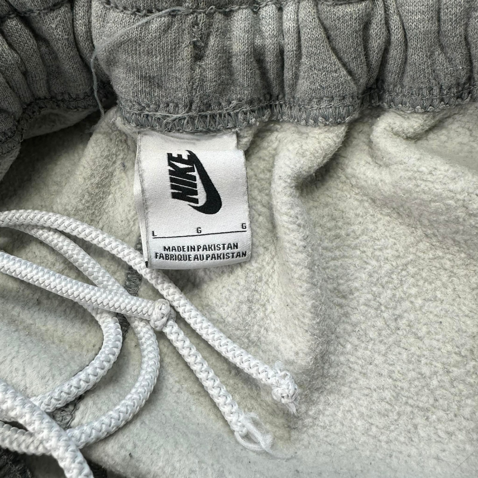 VTG Nike NRG Mini Swoosh Heavyweight Grey Baggy Oversized Lrg Sweatpants Joggers image 3
