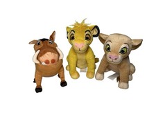 Disney Lion King Plush Lot Simba Nala Pumbaa Stuffed Animals 3 Piece Set
