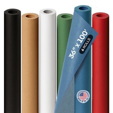 Assorted Colors Construction Paper, Set of 6 Rolls 36" x 1200" 100 ft - USA...