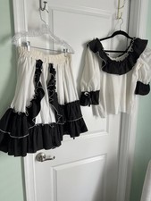 Square Dance Dress Set Skirt Top, Vintage, Sizes Small/Medium