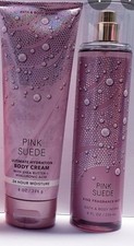 Bath  Body Works Pink Suede Body Cream And Body Mist Set