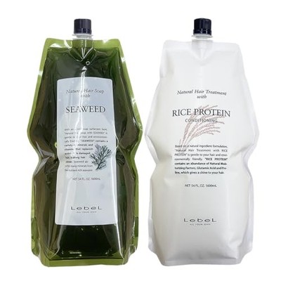 LebeL Natural Hair Soap Seaweed Shampoo 1600ml + Rice Protein Treatment 1600ml R