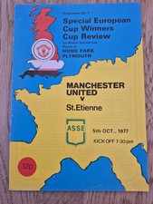 1977/78 Manchester Utd V St Etienne Cup Winners Round 1 Football Programme VGC