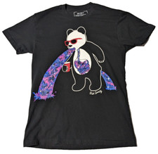 RIOT SOCIETY HARD PARTYING PUKING PANDA Men Small Black T-Shirt Made In USA