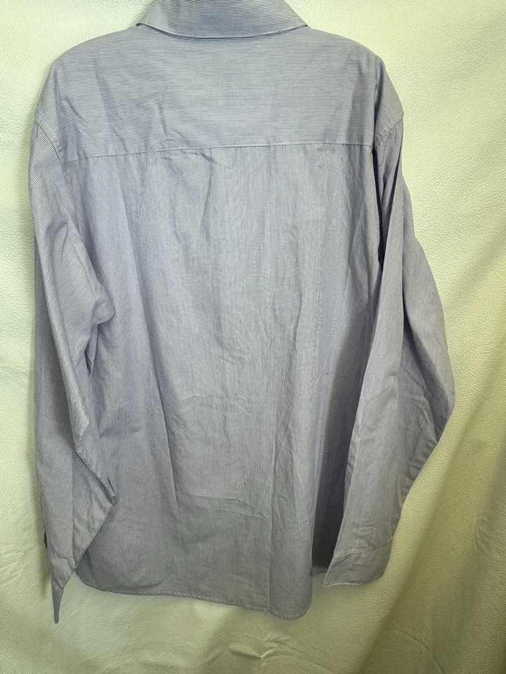 Chaps мальчика длинным рукавом рубашка на пуговицах размер XL 18-20 фиолетовый в полоску хлопок Bl - Изображение 2 из 4