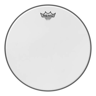 Batter, Ambassador, White Suede, 14 Dia. Drum Head