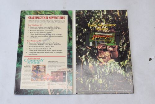 LucasArts Indiana Jones Desktop Adventures PC Game 3.5" Floppy + Sleeve 1996 - Picture 3 of 4
