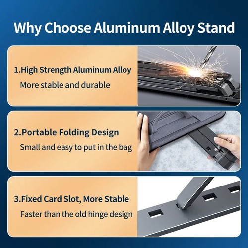 Alloy Laptop Holder Stand Portable for Notebook Bracket Lifting Cooling Non Slip - Picture 6 of 8