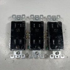 Leviton Decora 15 amps 125 V Duplex Black Outlet 5-15R Pack of 3 