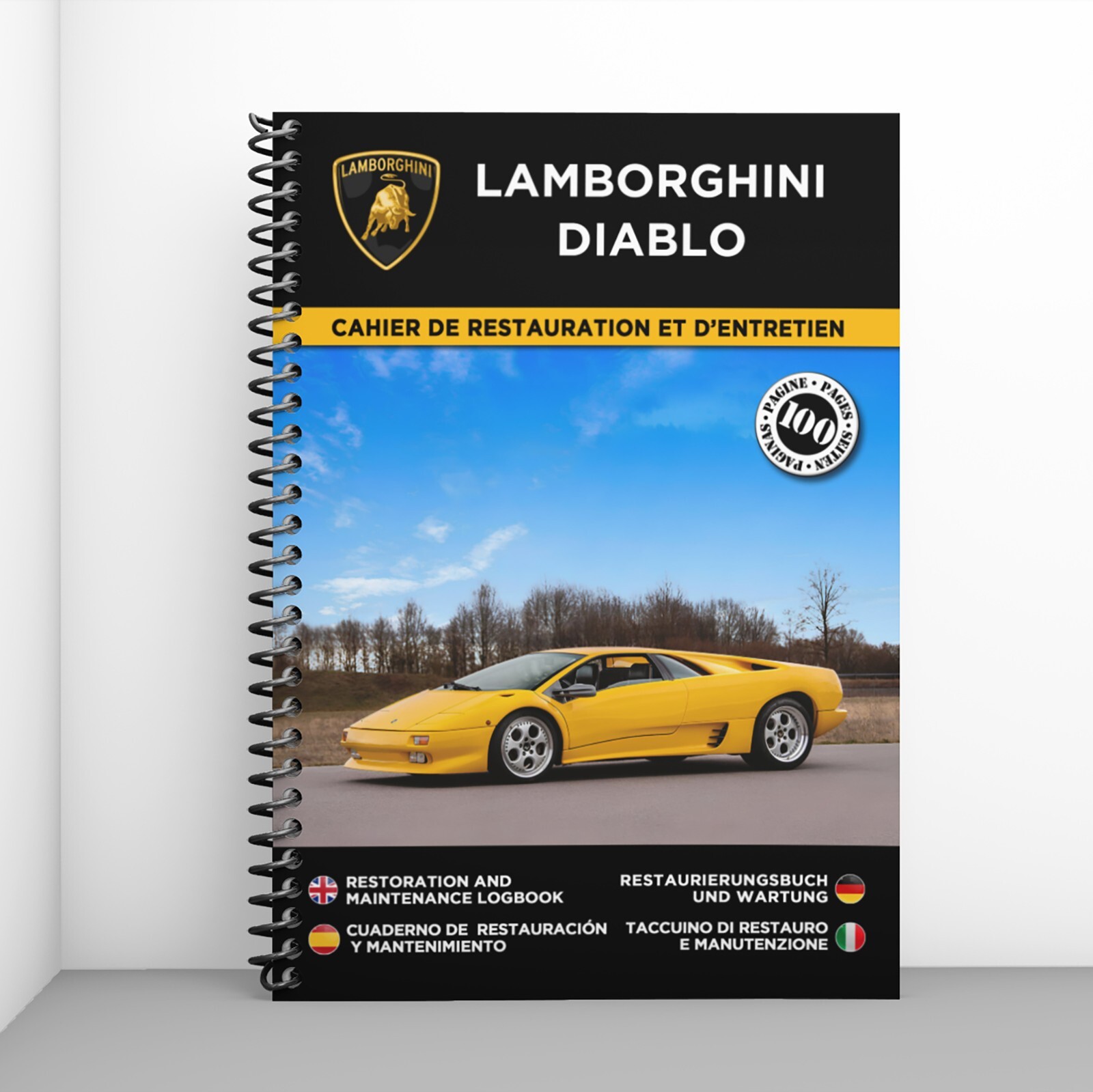 Cahier de restauration pour Lamborghini Diablo manuel entretien format A4