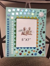 handmade glass beads and mosaic art picture frame